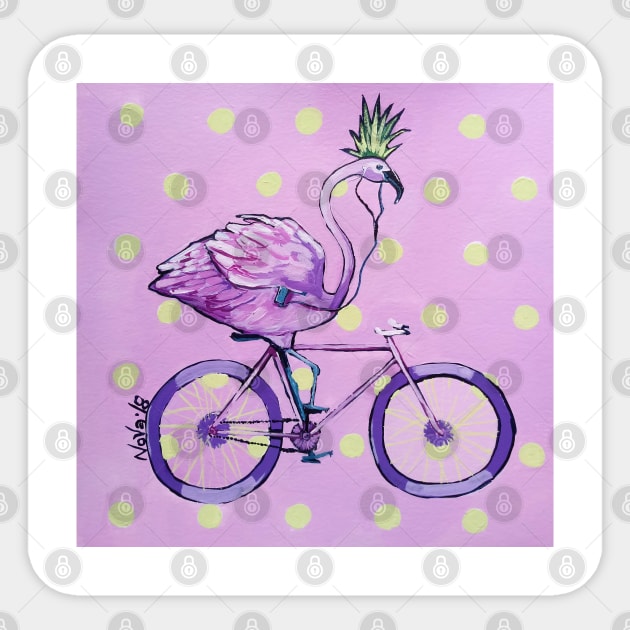 Pink Flamingo Sticker by Novaart